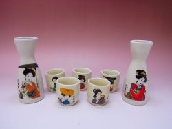 【日本のお土産】◆美人5客酒器セット【日本美陶】