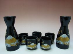 【日本のお土産】◆金富士5客酒器セット【日本美陶】