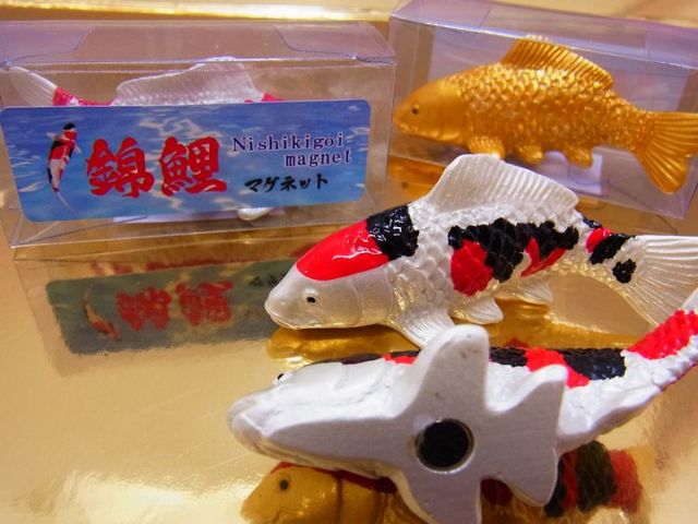 日本のおみやげ】◇錦鯉マグネットセット【4種類4匹入り】