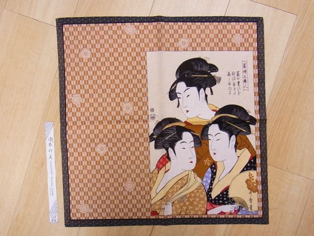 日本のおみやげ】◇【日本の美】ハンカチ【三人美人】【全10種類】
