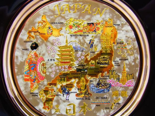 大皿・日本地図絵箱つき 大皿・日本地図絵箱つき