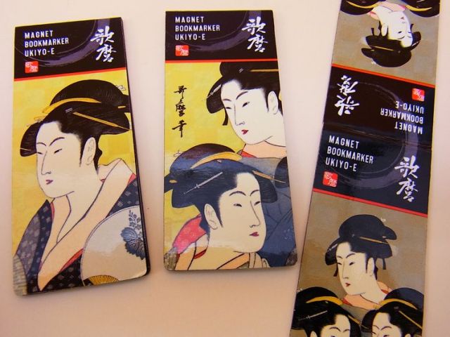 日本のおみやげ】◇しおりマグネット【浮世絵】3種3枚セット