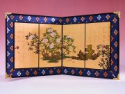 【日本のおみやげ】◆屏風 小二曲（牡丹図）高級化粧箱入