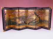 【日本のおみやげ】◆屏風 小六曲（花鳥 桜）高級化粧箱入