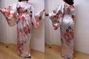 【日本のお土産】【日本のおみやげ】【ホームステイおみやげ】【日本土産】◆外国人向け着物【扇面ぼかし】女性用