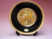 【日本のおみやげ】◆ニュー彫金飾り絵皿・8吋<br>【JAPAN 名所地図】飾りスタンド付