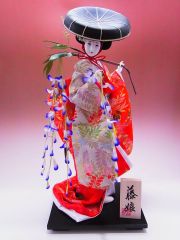 【日本のおみやげ】◆日本人形10号【藤娘】尾山作「特上品」※着物の絵柄はイメージとなります。