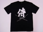 【日本のおみやげ】【ホームステイおみやげ】【日本土産】（漢字・和柄）◆和風Tシャツ【侍＆刀】大人用（M～3L）黒地