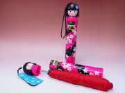 【日本のおみやげ】◆新こけし型折畳傘【全5色有】ローズピンク
