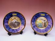 【日本のおみやげ】◆彫金絵皿・中【マーブル】金閣舞妓/富士鶴よりお選びください。