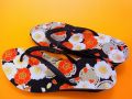 【日本のおみやげ】◆和柄ビーチサンダル【鼻緒ブラック】24.5cm/26cmよりお選びください。