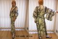 【日本のおみやげ】◆外国人向け色浴衣【竹雀】女性用（S/M）