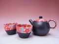 【日本のお土産】◆紅華ミニポット2客茶器揃セット【日本美陶】
