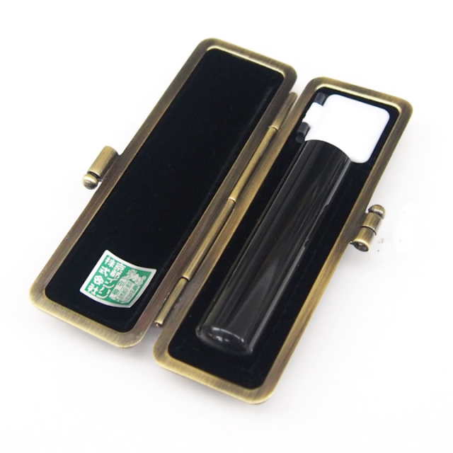 ブロンズ枠ケース黒水牛