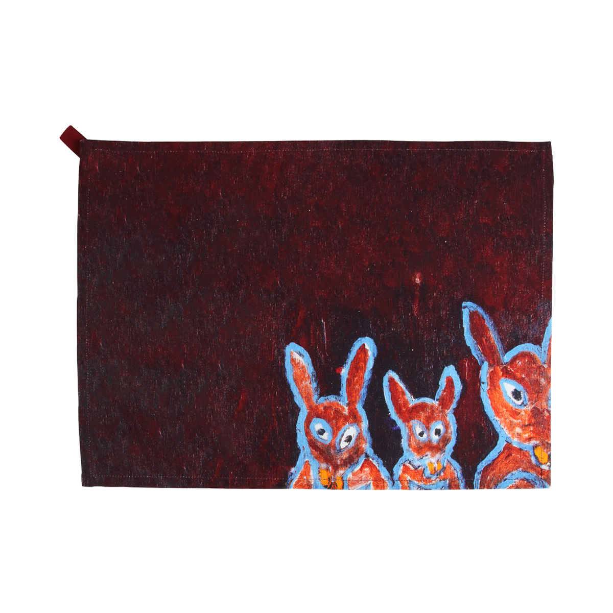 KRM04-01／キッチンクロス／「三匹の猫」小笹逸男／【2枚までゆうパケット可】