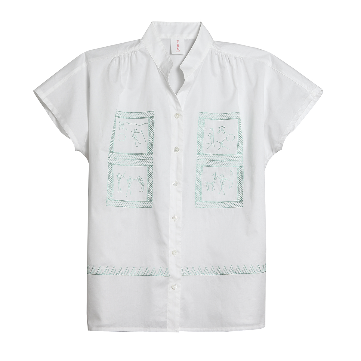 KY17-1084W／フレンチスリーブシャツ(白)／弥生銅鐸
