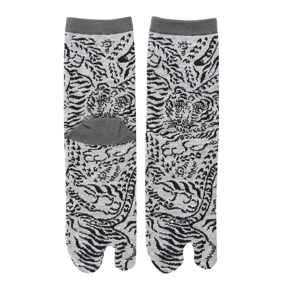 KY18-1013G／足袋ソックス／トラ〈グレー〉／【4足までゆうパケット可】