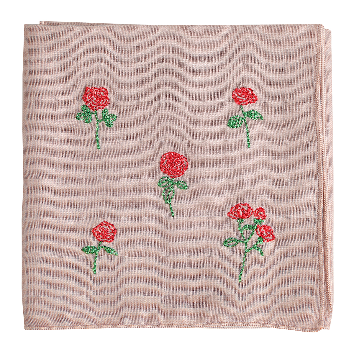 KY28-1097／ガーゼハンカチ／薔薇／【6枚までゆうパケット可】