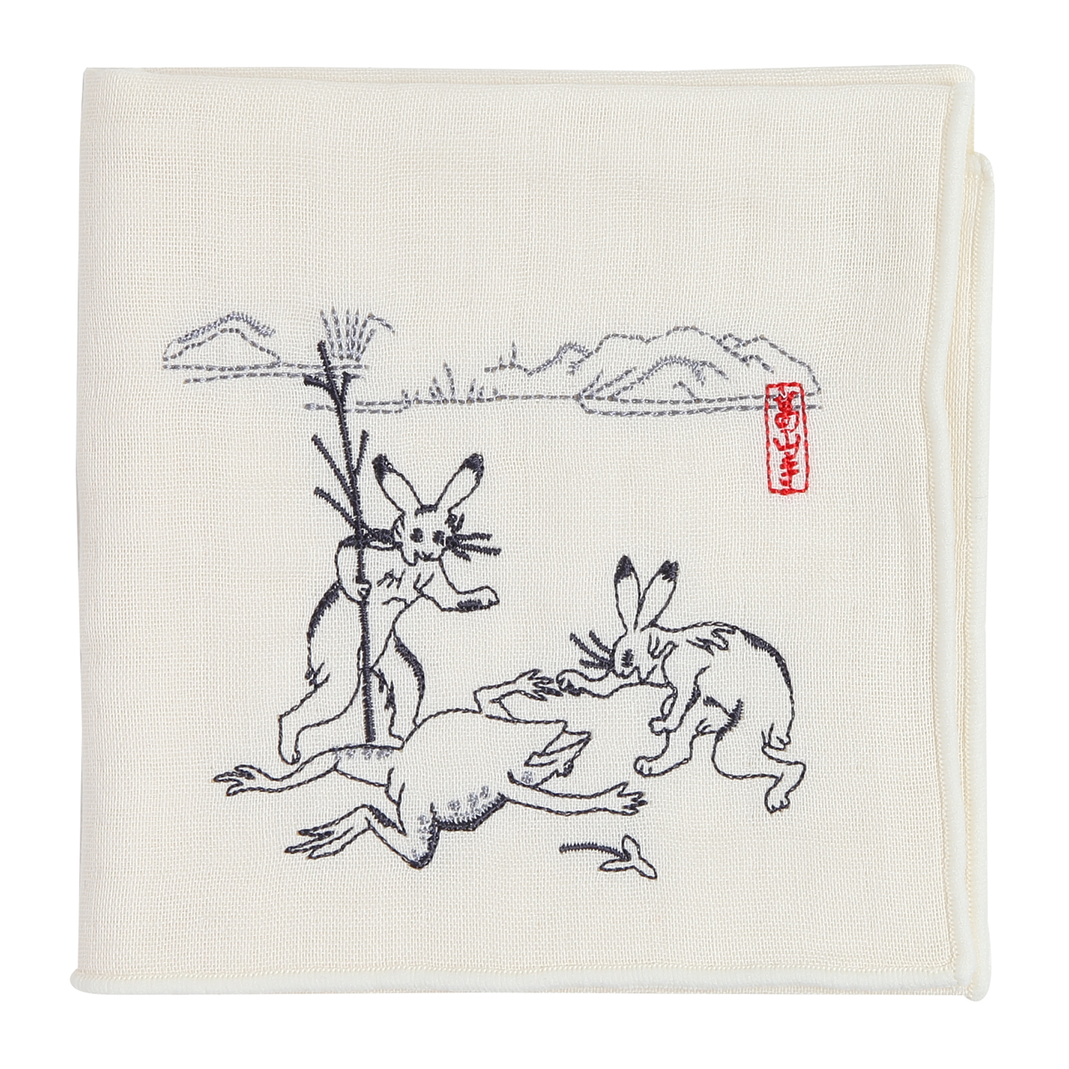 KY28-676／ガーゼハンカチ／ひっくり蛙／【6枚までゆうパケット可】