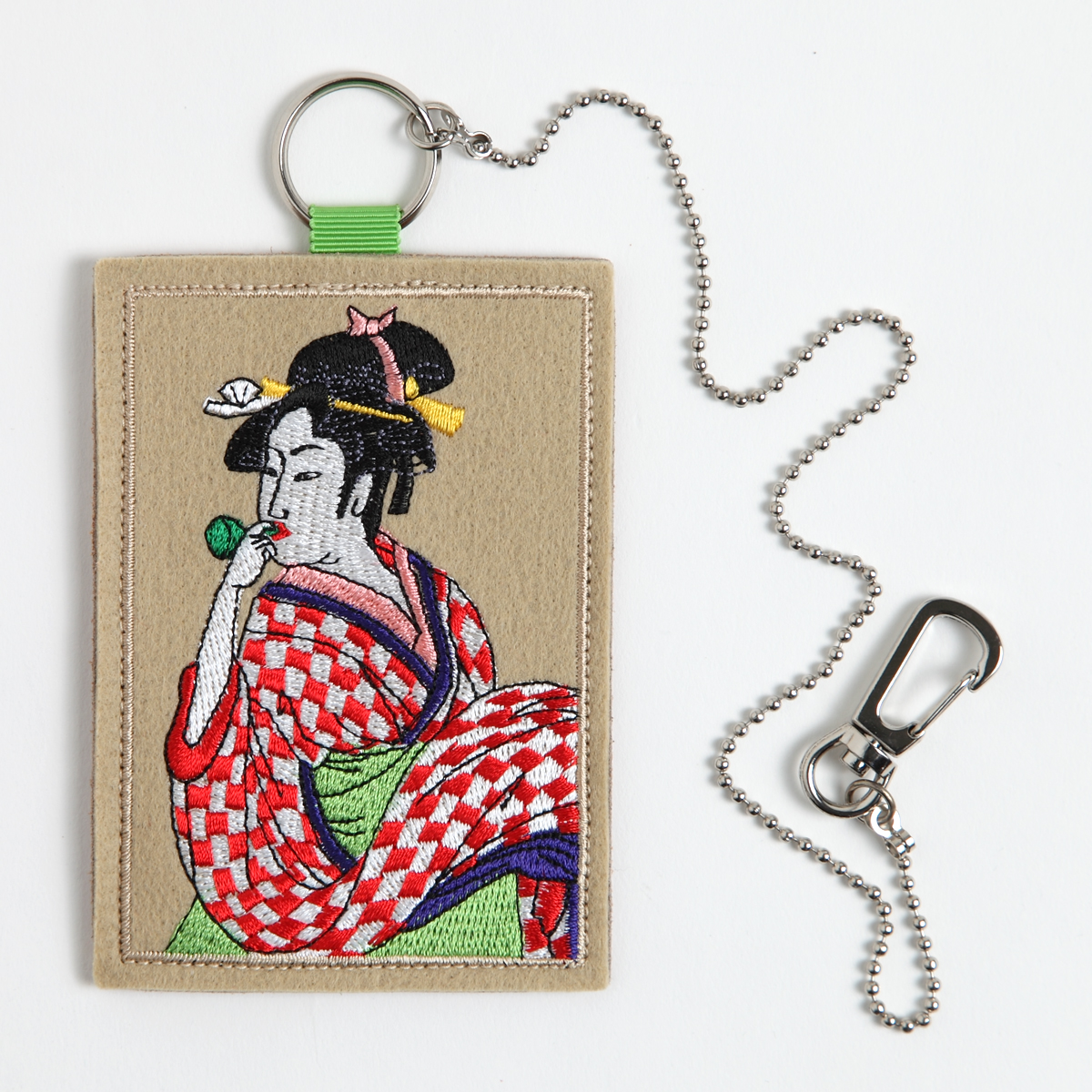 KY74-802／パスケース／ビードロを吹く女／【4個までゆうパケット可】