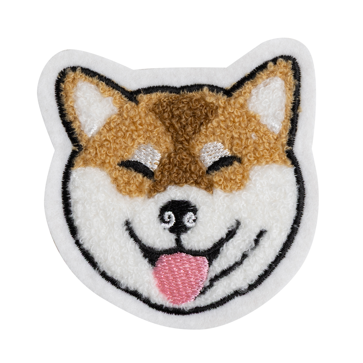 KYWS-1215／サガラワッペン／笑う柴犬／【ゆうパケット可】