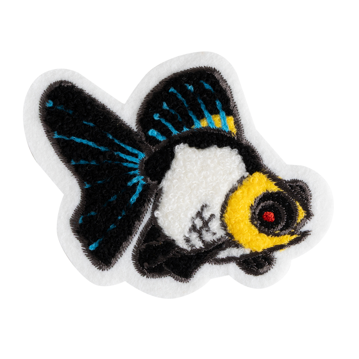 KYWS-613S／サガラワッペン／パンダ蝶尾(白)／【ゆうパケット可】