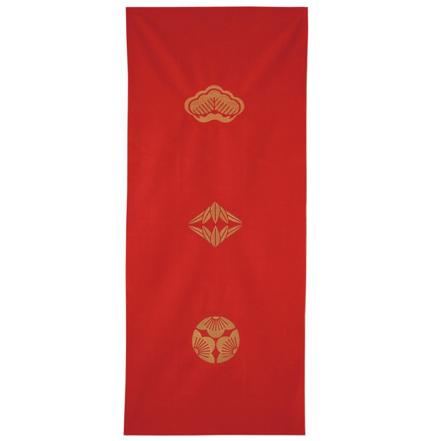 KY01-13R／手ぬぐい／松竹梅〈赤〉／【5枚までゆうパケット可】