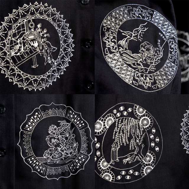 KY08-106B／半袖シャツワンピース／妖怪(黒)