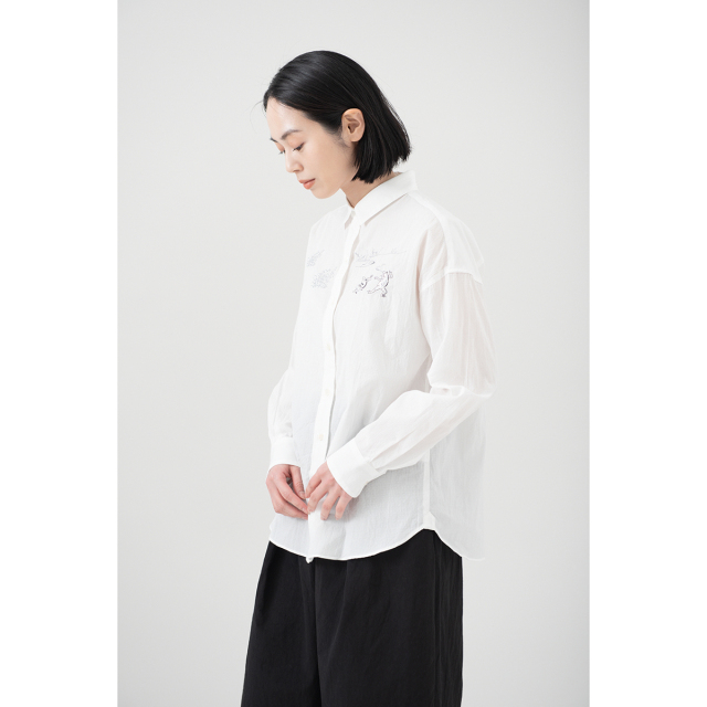 KY17-680A／ドビーシャツ[播州織]／蛙と兎の相撲