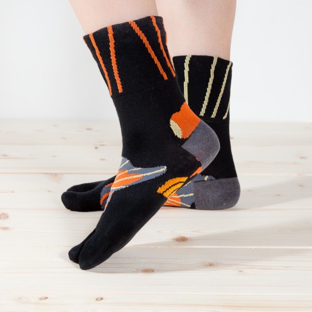 KY18-614／足袋ソックス／蝶尾〈黒〉／【4足までゆうパケット可】