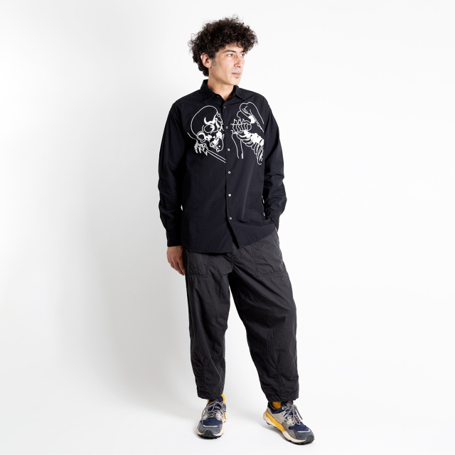KY19-804AB／メンズシャツ[オーガニックコットン]／相馬の古内裏(黒)