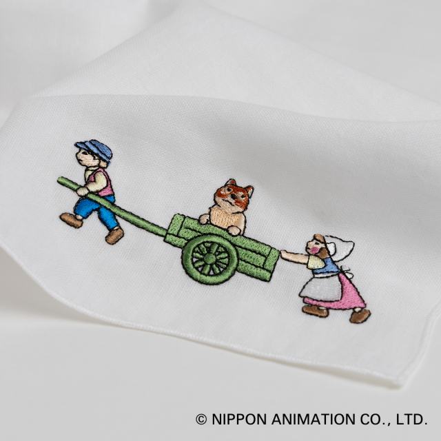 KY28-1211／ガーゼハンカチ／荷車／【6枚までゆうパケット可】