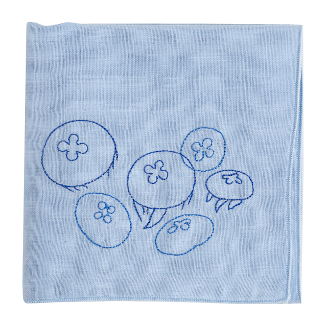 KY28-979／ガーゼハンカチ／みずくらげ／【6枚までゆうパケット可】