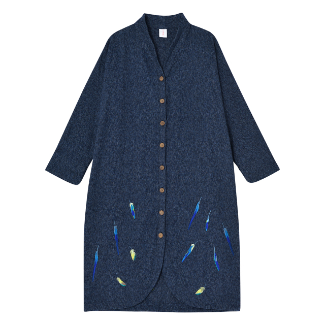 KY29-835N／ロングコート（紺）／いんこの羽根