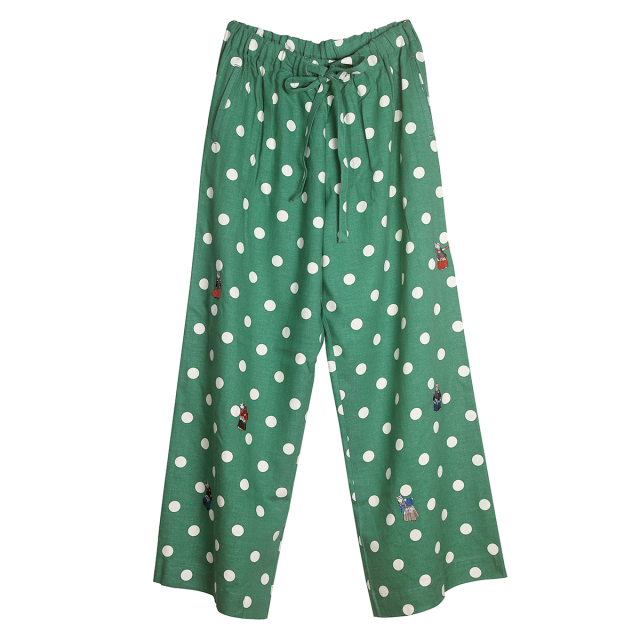 タグ付き　定価17600円　萌　MOYURU  水玉　サルエルパンツ　ゆったり パンツ サルエルパンツ 大きいサイズ 水玉柄 ドット柄 サルエル