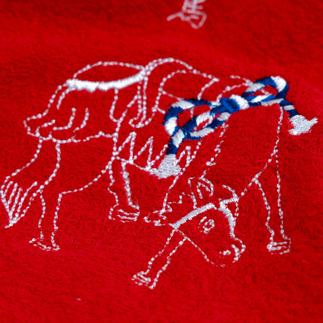 KY72-1218／フェイスタオル／軍馬（赤）