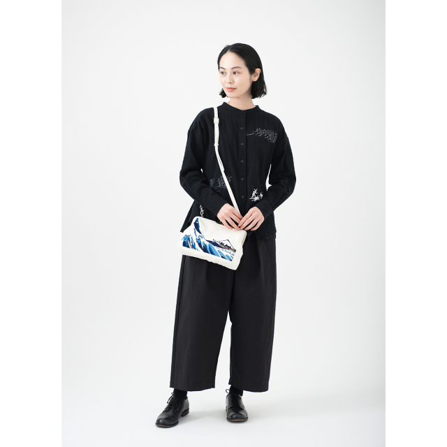 KY80-800／がま口クラッチバッグ／神奈川沖浪裏