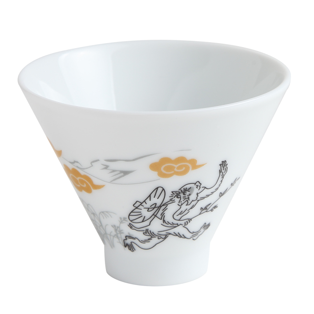 KY94-675／煎茶碗／追われる猿(雲)