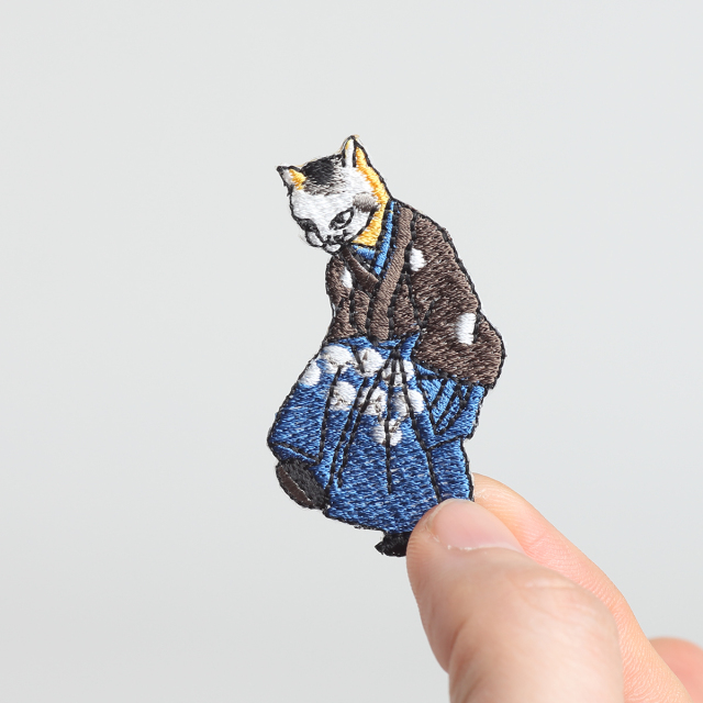 珍品　猫のバス停　長襦袢　１枚 KYWS-221／ワッペン／鞠子／【ゆうパケット可】
