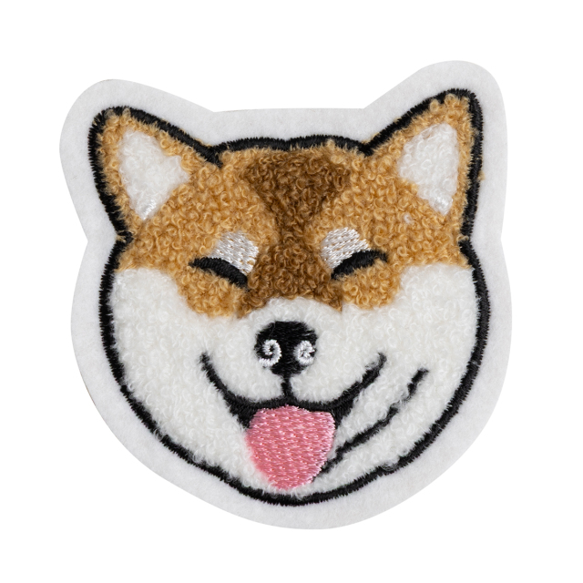 KYWS-1215／サガラワッペン／笑う柴犬／【ゆうパケット可】