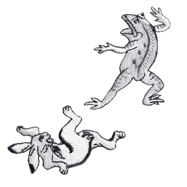 KYWS-680A／ワッペン／蛙と兎の相撲／かえるとうさぎのすもう／【ゆうパケット可】