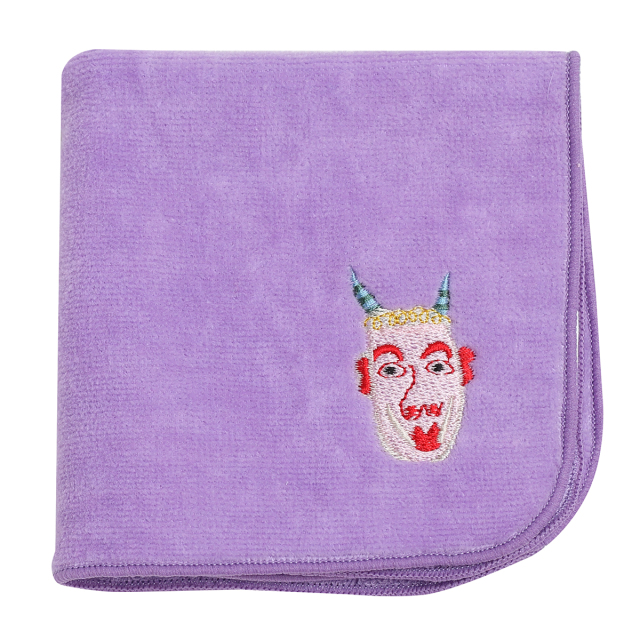 MZ68-019／タオルハンカチ／「鬼の面」小笹 逸男／【6枚までゆう