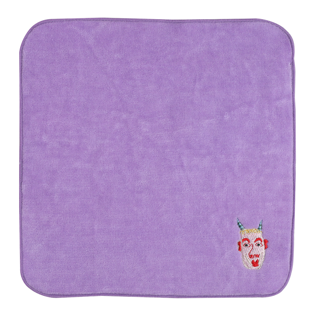 MZ68-019／タオルハンカチ／「鬼の面」小笹 逸男／【6枚までゆう