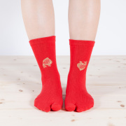 KY18-14R／足袋ソックス／めで鯛〈赤〉／【4足までゆうパケット可】