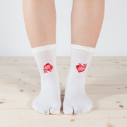 KY18-14W／足袋ソックス／めで鯛〈白〉／【4足までゆうパケット可】