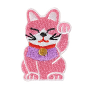 KYWS-162P／ワッペン／招き猫(ピンク)／まねきねこ／【ゆうパケット可】