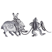 KYWS-674／ワッペン／猪をひく蛙／いのししをひくかえる／【ゆうパケット可】