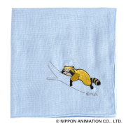 KY28-1197／ガーゼハンカチ／木の枝で眠るラスカル