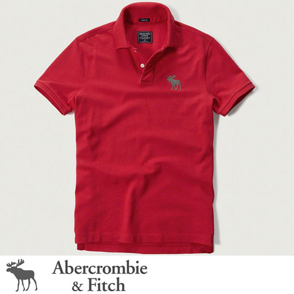 アバクロ Abercrombie＆Fitch アバクロンビー＆フィッチ ポロシャツ：BIG Icon Polo - Red