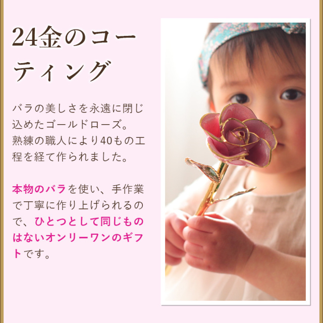 ピンクローズ　ゴールド